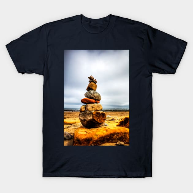 Balancing Act Rock Cairn T-Shirt by tommysphotos